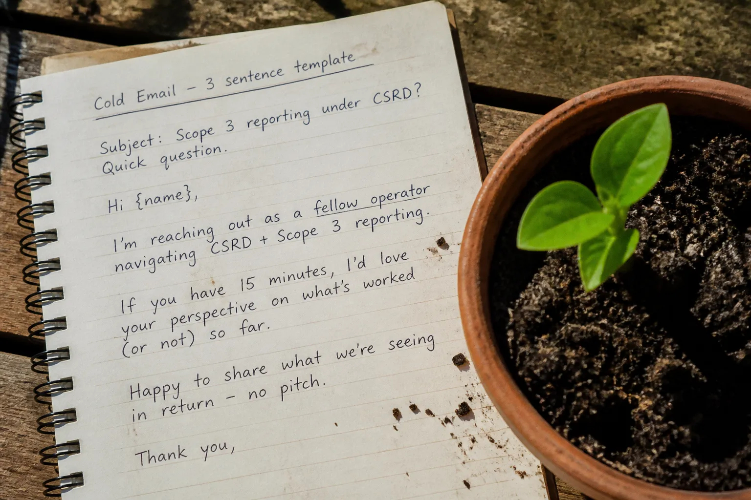 Climate customer discovery: the 3-sentence email template